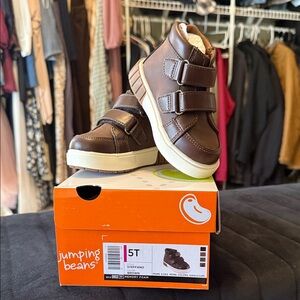 Jumping Beans Brown Kids Boots with Velcro Straps